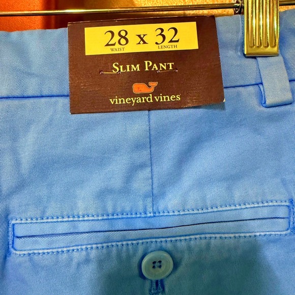 Vineyard Vines Mens Breaker Pant Slim Fit Chino 28x32 Dockside Blue Stretch Golf - Picture 3 of 6